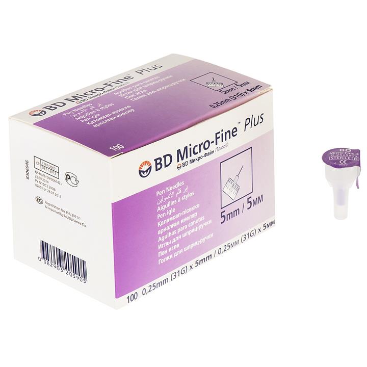 سوزن قلم انسولین بی دی مدل Micro-Fine سایز 5 میلی‌متر 100 عددی BD Micro-Fine Insulin Pen Needles 5 mm